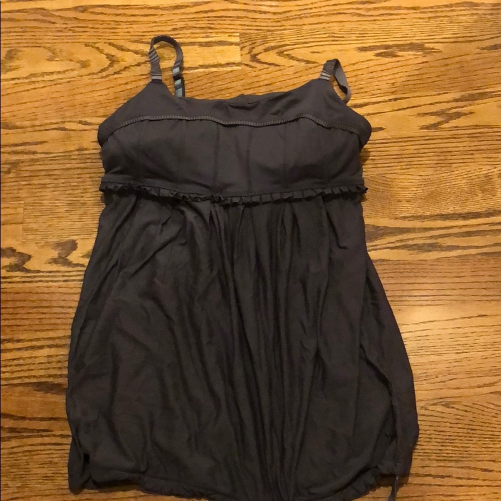 grey Lululemon ruffle tank